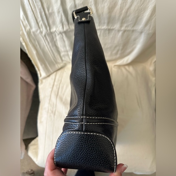 Kate Spade Black Pebble Leather Satchel Bag Shoulder Hobo Purse - Picture 5 of 9